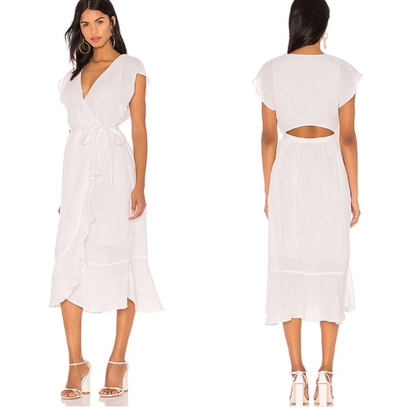 joie white linen dress